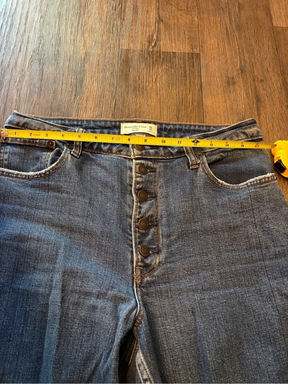 Abercrombie & Fitch Women's The Mom High Rise Curve Love Blue Jeans Size 10R